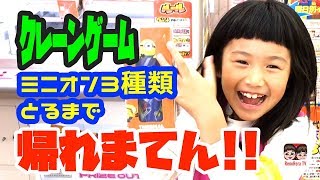 神業炸裂！クレーンゲームでミニオン景品3種類とれるまで帰れまてん！【#732】