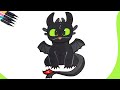 How to Draw Toothless step by step easy for beginners | Draw toothless from How to Train Your Dragon