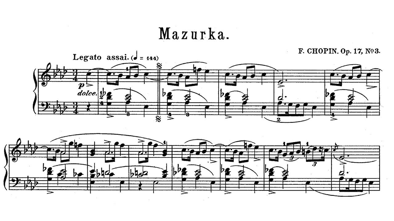 Chopin: Mazurka In A Flat Major Op. 17 No. 3 - Henryk Sztompka, 1956 ...