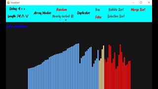 Sorting Visualizer in PyGame. CS50 Final Project