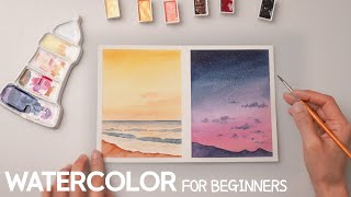 [수채화 기초] tutorial_36 심플하지만 예쁜 하늘 수채화를 그려보아요🙆‍♀(Watercolor for Beginners)