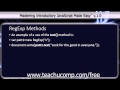 JavaScript Training Tutorial RegExp Methods