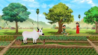 गरीब किसान का चालक गाय |moral kahani|| hindi story|| cartoon video #moral #hindicartoon