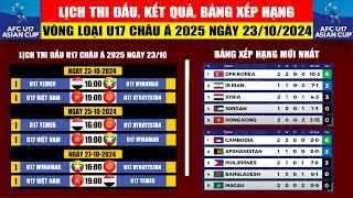 Lịch Thi Đấu, Kết Quả, Bảng Xếp Hạng Vòng Loại U17 Châu Á 2025 Ngày 23/10 | U17 Việt Nam Thắng Đậm?