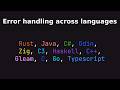 Exploring the ways different languages handle errors