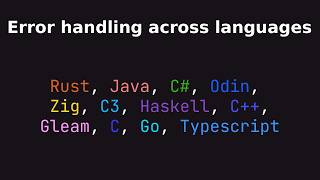 Exploring the ways different languages handle errors