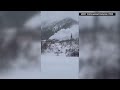 caught on camera avalanche brings white plume of snow rushing down utah canyon