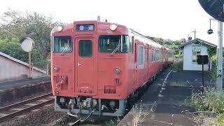 JR西日本の山陰本線「湯玉駅」から列車が発車しま～す🚋💨