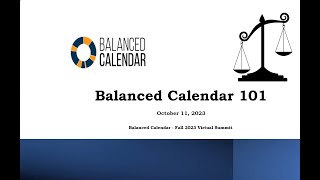 Balanced Calendar 101