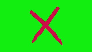 FREE Cross Mark Green SCREEN Sticker || 4K /|\\ Creative Commons /|\\ No   Copyright /|\\ 3D Effect.