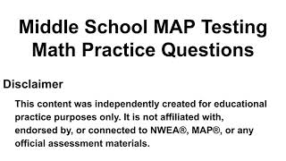 MAP testing 25 math questions set A