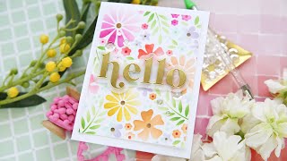 Create a Card with the Flower Fusion Stencil Set - Laura Bassen Shows You How!