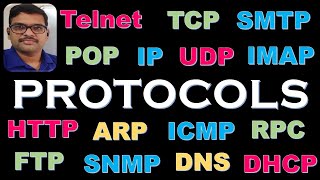 PROTOCOLS IN NETWORKING || TYPES OF PROTOCOLS || ARP || HTTP || TCP/IP || UDP || SMTP || SNMP || POP