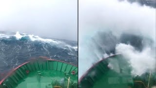 Rogue Wave Hits Fishing Trawler (North Sea)