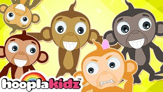 Five Little Monkeys + More Animal Songs For Kids - HooplaKidz Nursery Rhymes