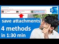 How to save attachments from Outlook