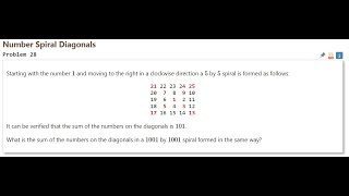 Project Euler 28: Quick and Easy (Python)