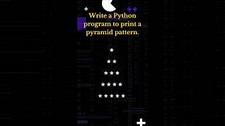 pyramid pattern using python#Interview question#python3 #coding #pythonforbeginners