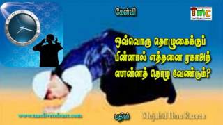 ஒவ்வொரு தொழுகைக்குப்பின்னால் எத்தனை ரகாஅத்துக்கள் ஸுன்னத் தொழ வேண்டும்.