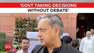 Shashi Tharoor accuses Centre of making decisions without parliamentary discussion | #rahulgandhi