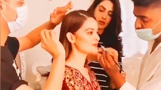 Minal Khan enjoying her makeup session behind the scene of latest shoot | Minal khan latest video