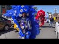 Mardi Gras Indians march through Central City on Fat Tuesday