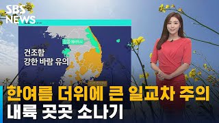 [날씨] 한여름 더위에 큰 일교차 주의…내륙 곳곳 소나기 / SBS