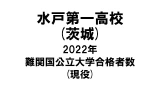 水戸第一高校(茨城) 2022年難関国公立大学合格者数(現役)