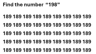 How Fast Can You Find Number 198? | Focus Challenge