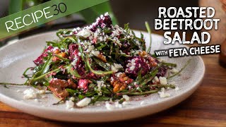 Roasted Beetroot Salad with Feta Cheese and Walnuts