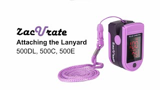 Attaching the Lanyard_ Zacurate 500DL/500C/500E Fingertip Pulse Oximeter