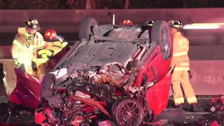 Deadly head-on crash shuts down North Freeway inbound lanes