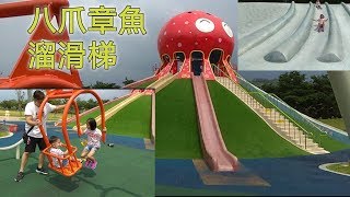 超酷的八爪章魚造型溜滑梯就在苗栗 貓裏喵親子公園，超好玩不用排隊，溜到爽 ! Octopus playground