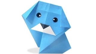 Cách gấp, xếp con chó con bằng giấy origami - Video hướng dẫn xếp hình - How to make a dog