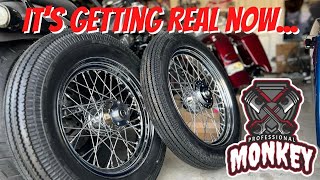 Harley Davidson Sportster Chopper Update - We have wheels and tires!