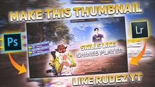 ⚡How To Editing Thumbnail Like @RudeZ YT || PUBG Mobile lite montage Thumbnail Kaysa Banya