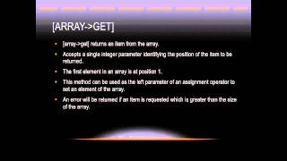 Lasso Programming: [array→get]