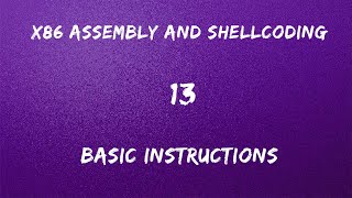 x86 Assembly and Shellcoding - 13 Basic Instructions