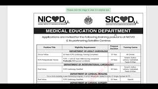 NICVD Jobs May 2024 Application Form Postgraduate Trainees \u0026 Fellows Latest