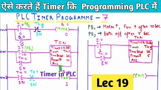 #PLC Timer Programming Tutorial । Ladder logic Timer Programme Example