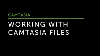 Working with Camtasia File Types