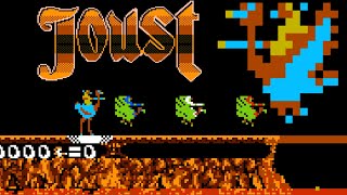 Joust (NES) video game port | 46-wave session for 1 Player 🎮