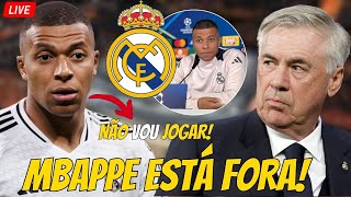 URGENTE! MBAPPE ESTÁ FORA! O MOTIVO DE SUA AUSÊNCIA CHOCOU A TODOS! NOTÍCIAS DO REAL MADRID HOJE