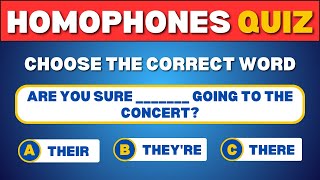 If You Score 30/30, Your English is PERFECT! 💯 | Homophones Quiz: Their, They're, or There?