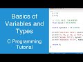 Basics of variables and types | C Programming Tutorial