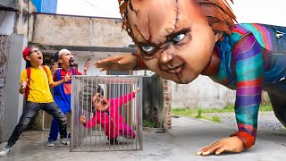 Scary Teacher 3D In Real Life : Nick \u0026 Tani and Miss T \u0026 Francis VS Chucky in real life | Comedy