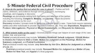 Federal Civil Procedure Overview in About 5 Minutes