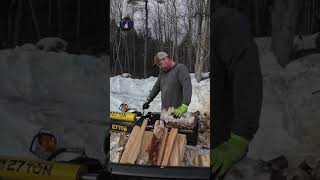 Bucking firewood with the Massey Ferguson GC1725 Sub-Compact Tractor!