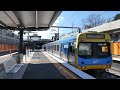 a comeng train approaches the new ormond station on a city loop service.