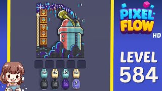 Pixel Flow Level 584 Solution Walkthrough